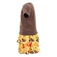 thumbnail image 3 of Girls 2 Piece Skirt Set Be Grateful Thanksgiving Clothes Outfit (6Y, Brown), 3 of 5