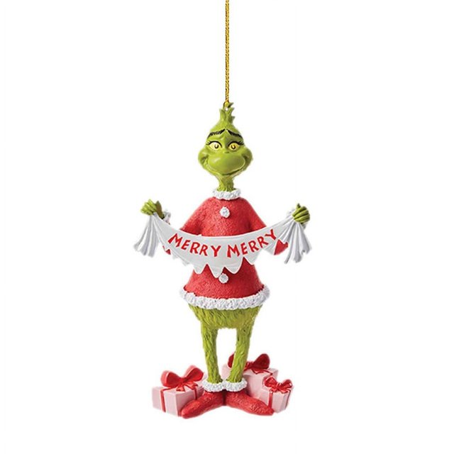 QY personaliza Adornos de árbol de Navidad decoraciones navideñas colgante acrílico decoración navideña verde para fiesta de vacaciones en casa