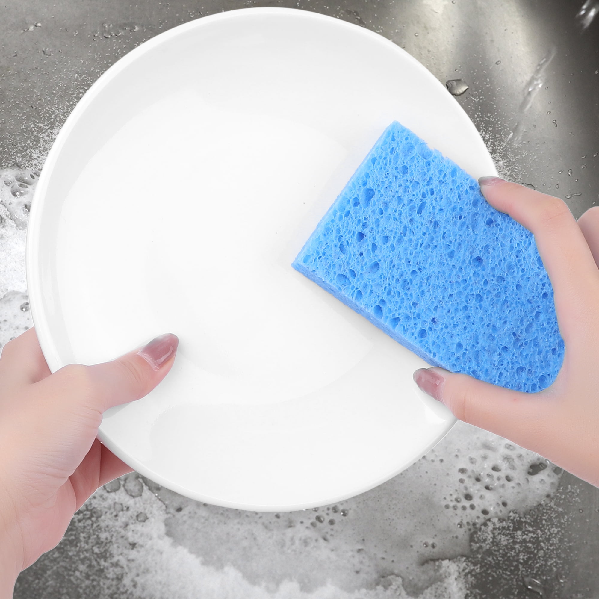 Unique Bargains 6 Pack Scrub Sponge Bulk Sponges Sponges Blue
