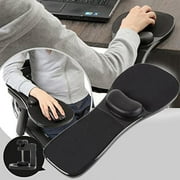 Universal Adjustable Arm Rest Mouse Pad with Wrist Cushion Platform Tray Attaches , Black