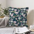 thumbnail image 4 of KLL Lilies Flowers Decorative Throw Pillow Covers Velvet Soft for Couch Sofa Bedroom Living Room Outdoor (No pillow core)- 20"x20", 4 of 5
