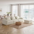 thumbnail image 5 of Lovableguy Modern Oversized Compressed Sectional Sofa,Upholstered Modular Convertible Couch,Corduroy Full Sponge 3 Seater Sleeper Couch for Living Room,Bedroom,Apartment,No Assembly Required,White, 5 of 8