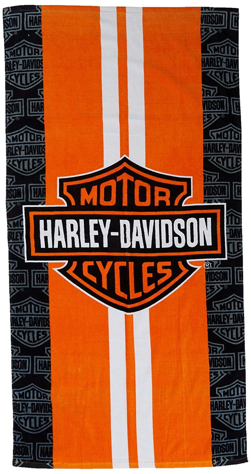 New Racing Stripe Harley Davidson Shield Motorcycle Bath Beach Towel Biker Gift 