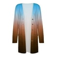 thumbnail image 4 of Lindreshi Jackets for Women Casual Fall Fall Fashion Women Gradient Printing Button Long Sleeve Casual Tops Blouse with Pocket Cardigan, 4 of 4