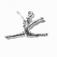 thumbnail image 1 of Sterling Silver 30" 1mm 3D Grand Jet Graceful Ballerina Doing Jump Split Pendant Necklace, 1 of 2