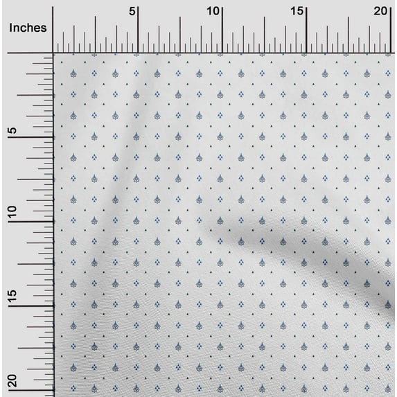 oneOone Polyester Lycra Medium Blue Fabric Arrow & Artistic Floral Sewing Fabric by The Yard Printed DIY Clothing Sewing Supplies 56 Inch Wide