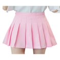 thumbnail image 2 of Jupe Plissée Unie Taille Haute pour Filles Femmes, Jupe Trapèze Mini, 2 of 3