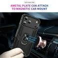 thumbnail image 4 of Dteck Case for iPhone 17 Pro,Military Grade Drop Impact Case 360 Metal Rotating Ring Kickstand Holder Armor Heavy Duty Shockproof Cover for iPhone 17 Pro ,Black, 4 of 6