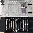 thumbnail image 2 of Luxury Velvet Chain Jewelry Storage Roll Bag Pendant Necklace Organizer Pouch Watch Bracelet Display Holder Travel Case Portable PU Black Recommend, 2 of 6