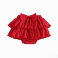 thumbnail image 5 of mgoYE 0-3 Months Baby Girl Clothes Baby Girl Clothes Strawberry Short Sleeve Ribbed Knit Romper Tops + Tutu Skirt Shorts + Cute Headband 3pcs Set(Red,6-12 Months), 5 of 8