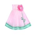 thumbnail image 5 of Girls Dress Pink Flower Tulle Pleated Birthday Party 6 Years, 5 of 6