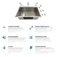 thumbnail image 2 of Stainless Steel undermount Kitchen Sink workstation - 32 inch single bowl with accessories, 2 of 4