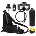 thumbnail image 1 of Juego de tanque de oxígeno para buceo de 1L, equipo de respiración subacuática portátil, equipo de tanque de buceo, color negro, 1 of 10