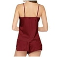 thumbnail image 5 of FUNUONY Womens Silk Pajamas Set Satin Camisole Pjs V Neck Sleepwear Set ,2 Piece Tank Top and 2 Piece Shorts Lace Camisole Undershirt Sleeveless Shorts Women's Loungewear Bronze L, 5 of 6