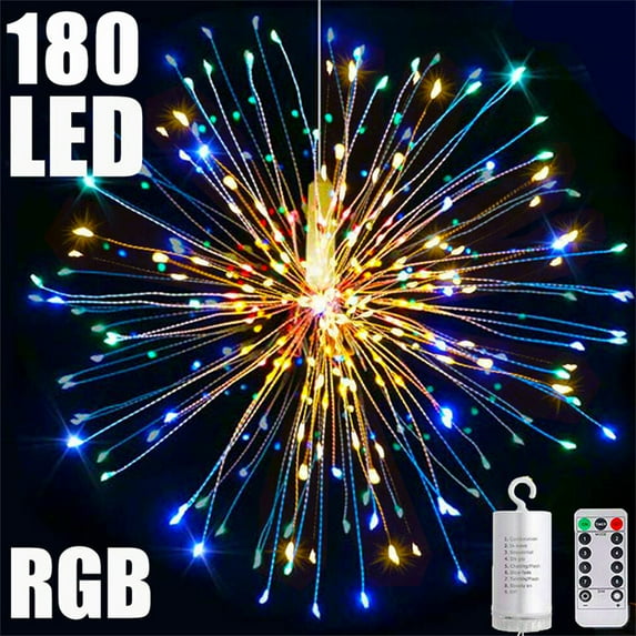 Firework Lights LED Starburst Lights, 8 Modes Dimmable String LED Lights with Remote Control,Waterproof Hanging Fairy Lights