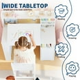 thumbnail image 2 of Bureau d'Étude pour Enfants Réglable avec Chaise – Table d'Activités en Bois avec Plateau Inclinable et Étagère de Rangement, Bibliothèque, Armoire – Meuble Ergonomique pour Enfants de 3 à 8 Ans, Chambre Ou Bureau d'Étude, Blanc, 2 of 7
