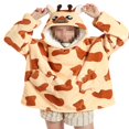 thumbnail image 1 of Adult Kids Winter Warm Wearable Blanket  Big Hooded Sweatshirt Homewear With Front Pocket Oversized, 1 of 6