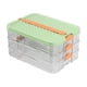 thumbnail image 5 of Contenedor de alimentos para refrigerador con tapa | Organizador de cocina de plástico apto para uso alimentario | Recipiente hermético apilable para mantener la frescura | Beige y verde | Asa para, 5 of 6