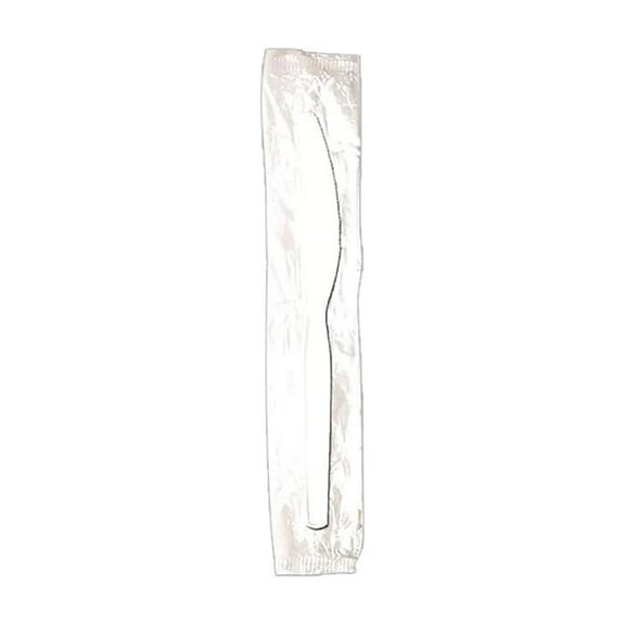 Dixie Individually Wrapped Polystyrene Knife Medium-Weight White 1000/Carton (KM23C7)
