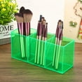 thumbnail image 5 of Uxcell 3 Compartments Clear Acrylic Pen Holder Pencil Holder Pen Organizer Pencil Cup Square Green, 5 of 6