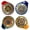 Flowers, variant on Grusce Ceramic Salad Plate with Handle, Serving Plate Set of 4 for Appetizer Cereal Oatmeal Dessert Pasta, Dishwasher and Microwave and Oven Safe for Present Party Colorful