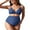Blue, variant on Sociala Women's Double Straps Maternity Bikini Set Two Piece Scalloped Bathing Suit Swimsuit