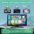 thumbnail image 2 of Pantalla Carplay portátil de 9" para automóvil, Carplay inalámbrico y estéreo para automóvil Android, navegación GPS con pantalla táctil 4K Dash Cam/cámara de respaldo 1080P, 2 of 5