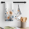thumbnail image 3 of Blue Spring Floral Kitchen Towel Dish Cloths Set of 4, Microfiber Soft Kitchen Hand Towels, Orange Summer Botanical Watercolor Absorbent Quick Drying Dishcloths 18 x 28 Inches, 3 of 8