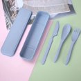 thumbnail image 1 of Travel Utensil Set With Storage Case, Wheat Straw Reusable Spoon Knife Forks Tableware, Eco Friendly Nontoxic Portable Cutlery For Travel Picnic Camping Or Daily Use, 1 of 5