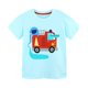 thumbnail image 5 of Ceisia Kids' Cartoon Fire Truck Print Short Sleeve Crew Neck T-Shirt for Summer Casual Wear Light Blue 2 Years Gifts, 5 of 6