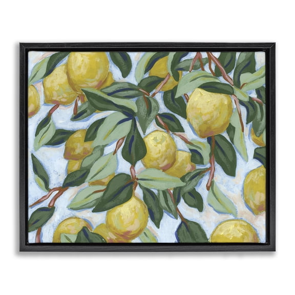 Stupell Industries Summer Citrus Tree Black Framed Floater Canvas Wall Art, design by June Erica Vess
