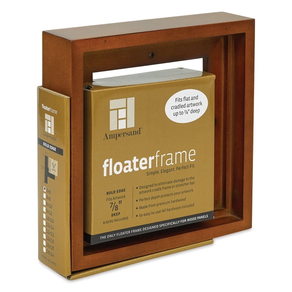 Ampersand Floater Frame - Bold, Walnut, 6" x 6", 7/8"