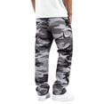 thumbnail image 4 of TOMVIGX Camo Cargo Pants for Men Drawstring Casual Hiking Light Gray Pants Elastic Waist Straight Leg Trousers Athletic Hiking Work Pants, 4 of 4