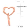 thumbnail image 2 of Miabella Double Heart Drop Earrings in Rose Plated Sterling Silver, 2 of 4
