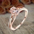 thumbnail image 3 of Limited Time Sale Antique 1.25 Carat Peach Pink Morganite and Diamond Engagement Ring 10k Rose Gold, 3 of 3