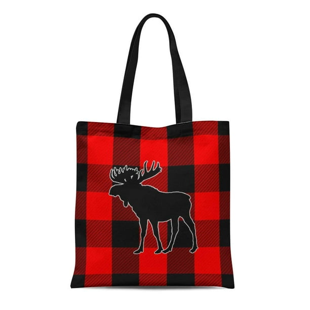 Plaid canvas hotsell tote bags