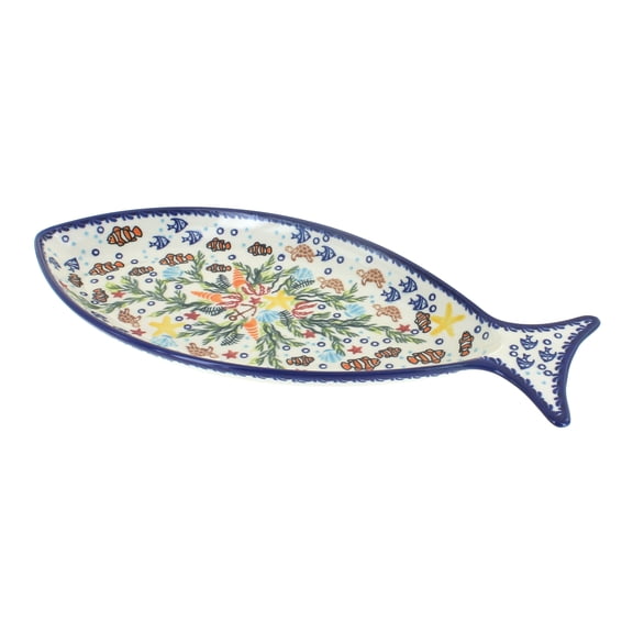 Blue Rose Polish Pottery Atlantis Fish Dish