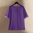 thumbnail image 4 of Holzkary Women's Short Sleeve Shirts 2025 Fall Summer Fashion Dressy Casual Tops Trendy Henley Blouses Cute Work Outfits Clothes Button Solid Half Sleeves Short Sleeves Blouse Purple Xxl, 4 of 4