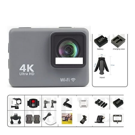 4K/60FPS Anti-shake Action Camera With Remote Control Screen Waterproof Sport Camera Drive Recorder Lightweight