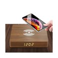 thumbnail image 3 of 10W Wireless Desktop Wooden Charging Board Phone Charger Adapter Electric Clock-Brown, 3 of 5