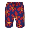 thumbnail image 3 of Salouo Red Floral Pattern Swim Trunks for Men,Men's Hawaiian Bathing Suit Swimsuits Quick Dry Swimming Board Shorts Beach Shorts with Pockets-XX-Large, 3 of 6