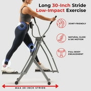 Sunny Health & Fitness Manual Air Walker Elliptical – 30″ Stride, Low Impact, Lightweight, Quiet with Free SunnyFit App