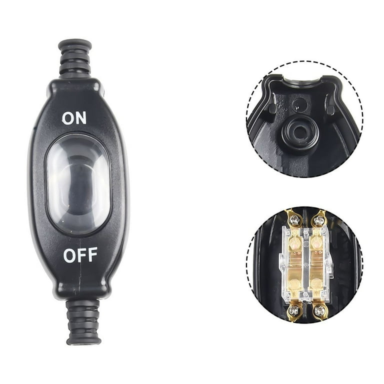 204 IP65 Waterproof Dustproof In-line Switch Silver Contact Double