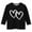 Black, variant on Curuila Children Girls Tops Casual Heart Print Crew Neck Loose 3/4 Sleeves T Shirt Black Size 3-4 Years