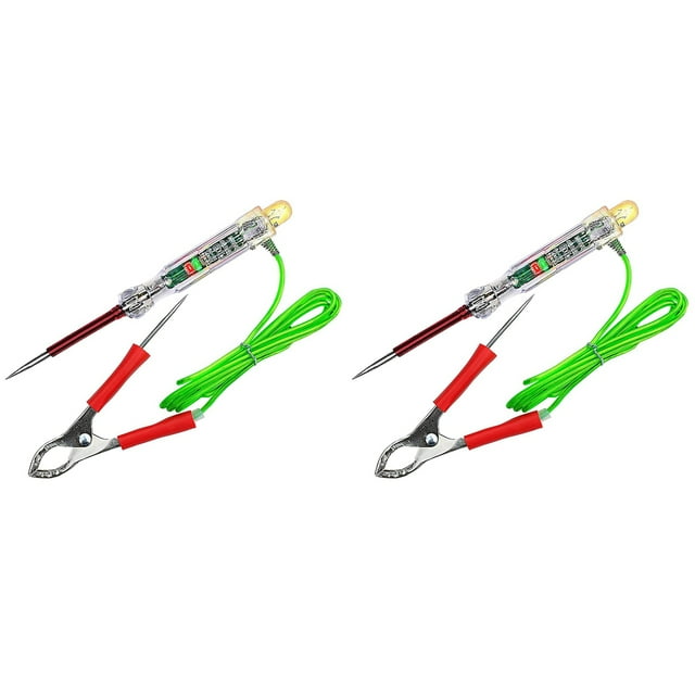 2X Probador de Circuito LED Automotriz Luz de Prueba de 6-24 V con Sondas Dobles Pinza