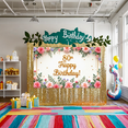 thumbnail image 6 of Floral Design Birthday Banner Elegant Flowers Backdrop for 80th Birthday Celebration Party Decoration Event, 6 of 9