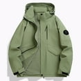thumbnail image 3 of YDDIAN Waterproof Rain Jacket Women Oversized Lightweight with Hood Rain Coats Zip Up Fall Travel Lined Rainjackets with Pockets Army Green XL, 3 of 5