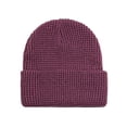 thumbnail image 2 of Women's Waffle Knit Beanie, Solid Color Rolled Brim Slouchy Hat, Thickened Winter Warm Cuffed Hat for Outdoor, Casual Daily Wear and Gift Hot Pink, 2 of 7