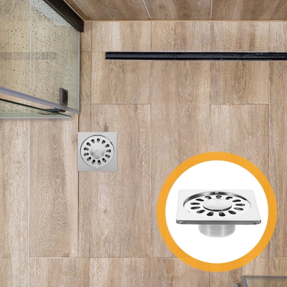 TEHAUX 1Set Stainless Steel Floor Drain for Clean and in Kitchen 3.5x3.5in