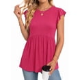 thumbnail image 2 of MOYIKO Womens Summer Tops 2026 Babydoll Shirts Ruffle Sleeve Spring Outfits Dressy Casual Blouses, 2 of 7